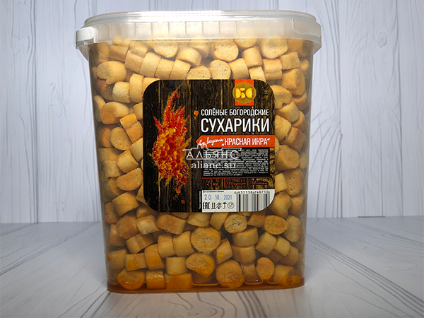 Сухарики с красной икрой в Железнодорожном