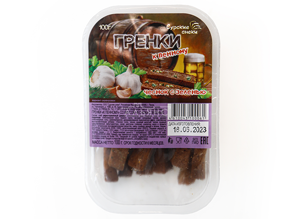 Сурские гренки Чеснок с зеленью (100 гр) в Железнодорожном