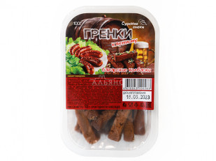 Деревенские гренки со вкусом Томат Спайси (Сурские): Сурские гренки Баварские колбаски (100 гр)