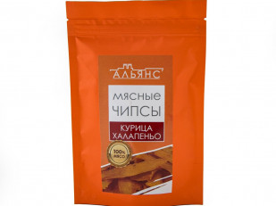 Ресторанные гренки с морской солью: Мясо (АЛЬЯНС) вяленое курица с халапеньо (50 гр)