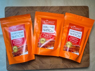 Ведро Ржаные гренки с гималайской солью: Мясо (АЛЬЯНС) вяленое индейка 