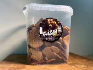 КВАНТОРГ Рубец Восточные с соусом терьяки 150гр/уп: Ведро Ржаные гренки со вкусом Сметана зелень (1 кг)